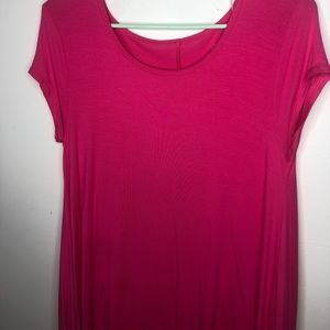 hot pink t-shirt dress